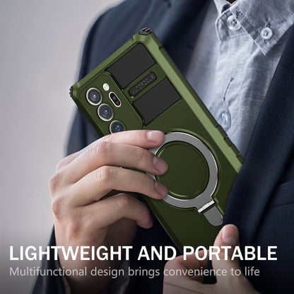 Magnetic Phone Case for Samsung Galaxy Note20 Ultra / Note20 Ultra 5G , Shockproof PC+TPU Kickstand Cover