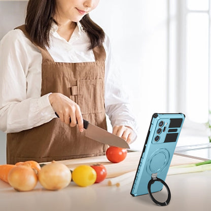 Magnetic Phone Case for Samsung Galaxy Note20 Ultra / Note20 Ultra 5G , Shockproof PC+TPU Kickstand Cover