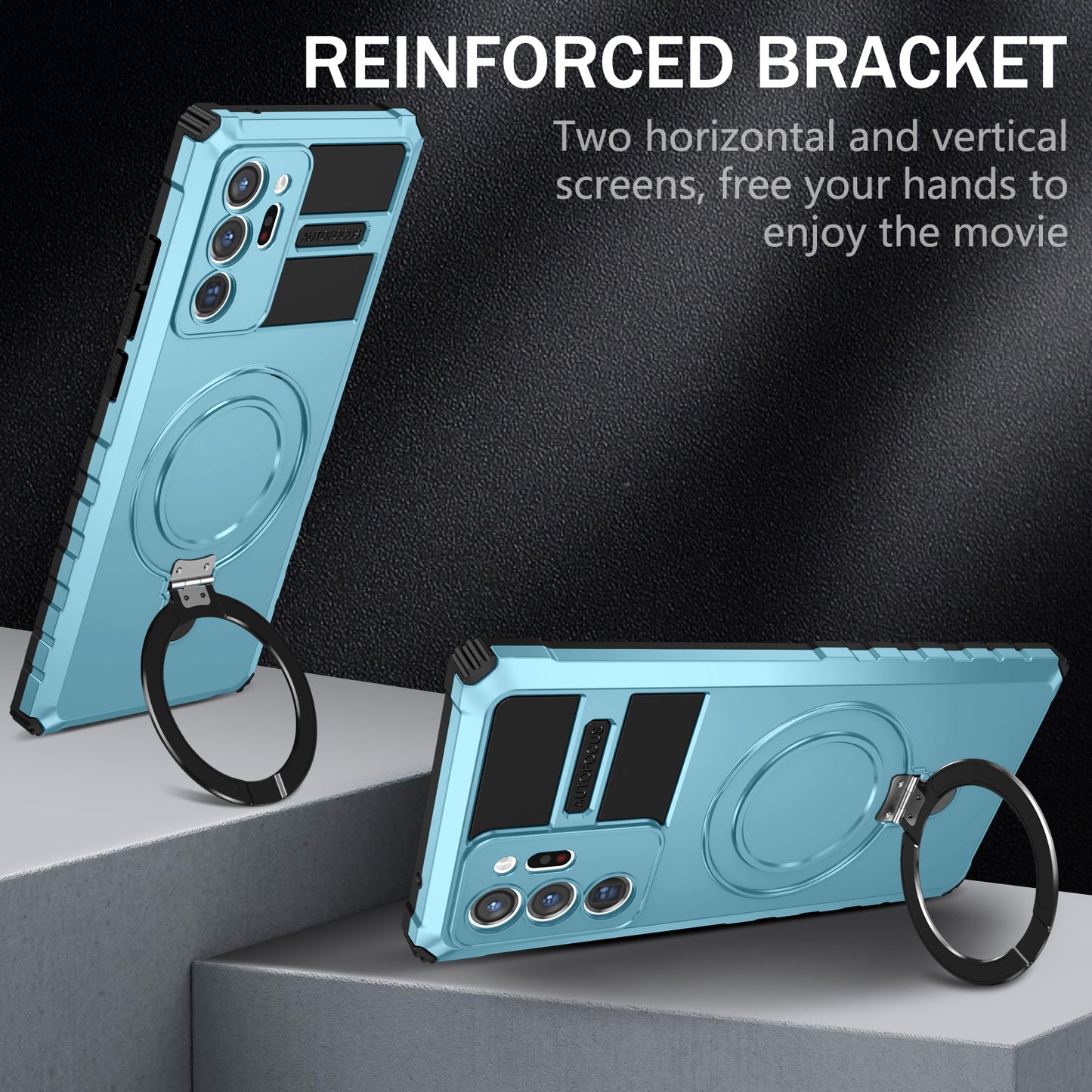 Magnetic Phone Case for Samsung Galaxy Note20 Ultra / Note20 Ultra 5G , Shockproof PC+TPU Kickstand Cover