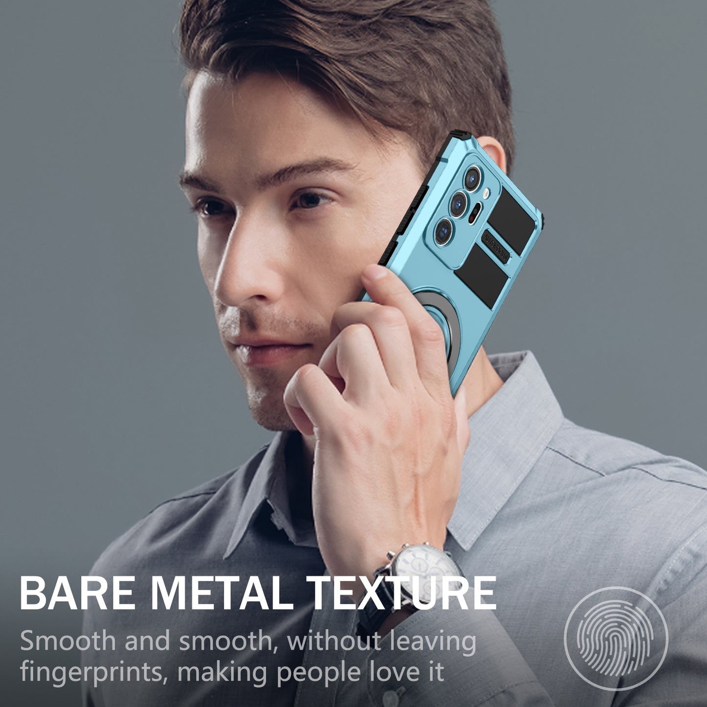 Magnetic Phone Case for Samsung Galaxy Note20 Ultra / Note20 Ultra 5G , Shockproof PC+TPU Kickstand Cover