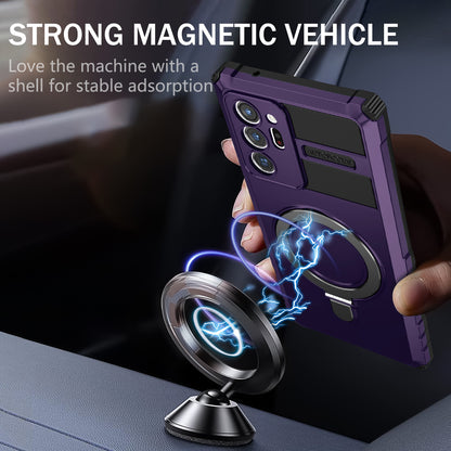 Magnetic Phone Case for Samsung Galaxy Note20 Ultra / Note20 Ultra 5G , Shockproof PC+TPU Kickstand Cover