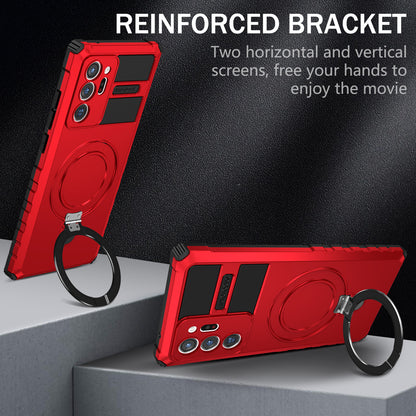 Magnetic Phone Case for Samsung Galaxy Note20 Ultra / Note20 Ultra 5G , Shockproof PC+TPU Kickstand Cover