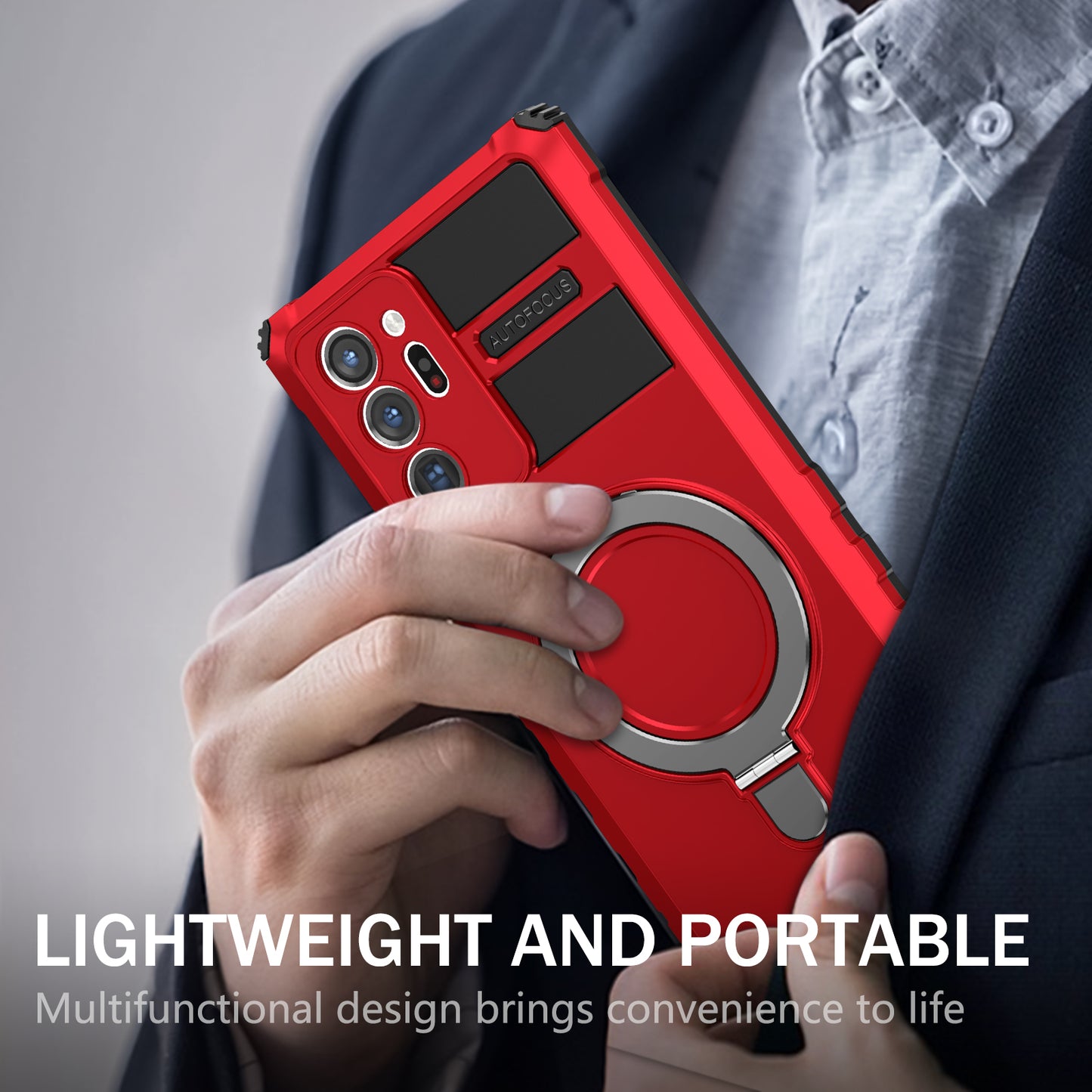 Magnetic Phone Case for Samsung Galaxy Note20 Ultra / Note20 Ultra 5G , Shockproof PC+TPU Kickstand Cover