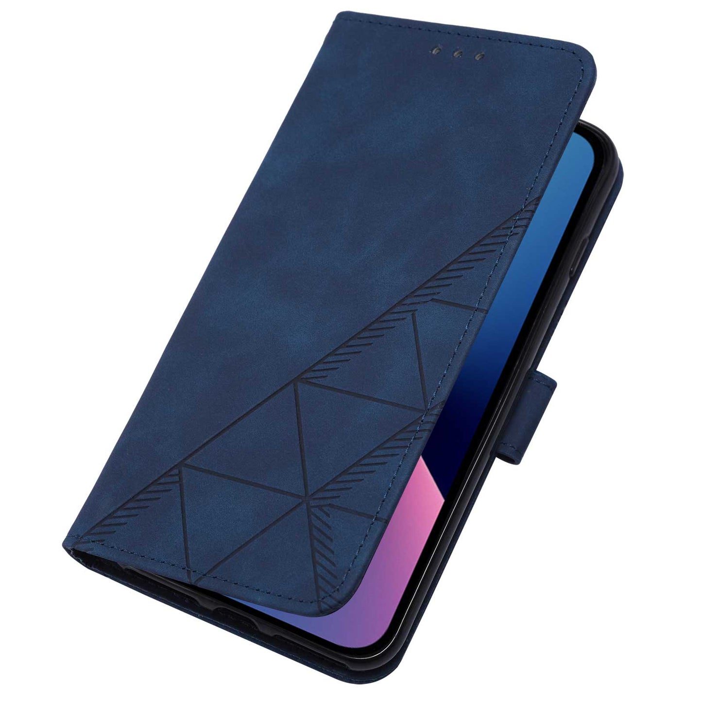 YB Imprinting Series-1 for iPhone 15 Pro Wallet Stand Leather Phone Cover Imprinted Phone Case with Hand Strap