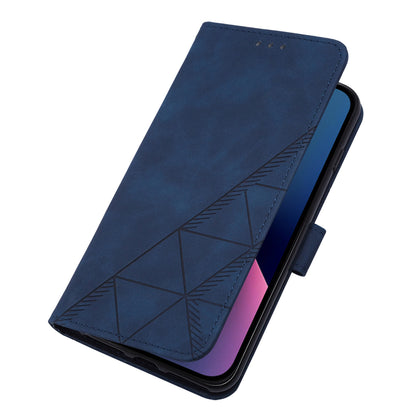 YB Imprinting Series-1 for iPhone 15 PU Leather Phone Case Imprinted Wallet Stand Cover with Hand Strap