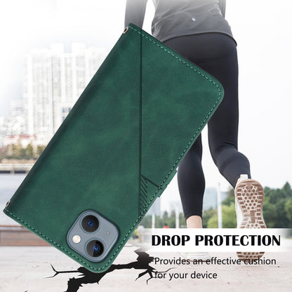 YB Imprinting Series-1 for iPhone 15 PU Leather Phone Case Imprinted Wallet Stand Cover with Hand Strap
