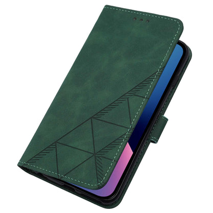 YB Imprinting Series-1 for iPhone 15 Pro Max PU Leather Phone Wallet Case Stand Imprinted Cover with Hand Strap