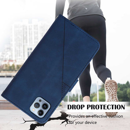 YB Imprinting Series-1 for iPhone 15 Pro Max PU Leather Phone Wallet Case Stand Imprinted Cover with Hand Strap