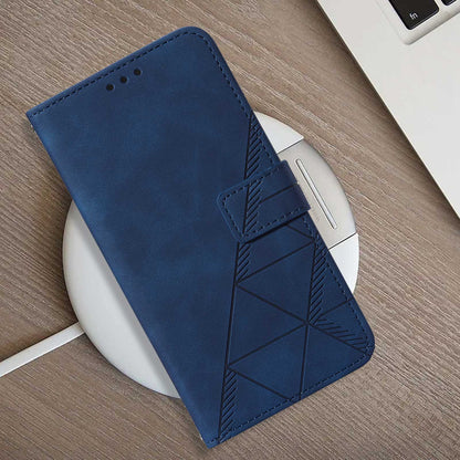 YB Imprinting Series-1 for iPhone 15 Pro Max PU Leather Phone Wallet Case Stand Imprinted Cover with Hand Strap