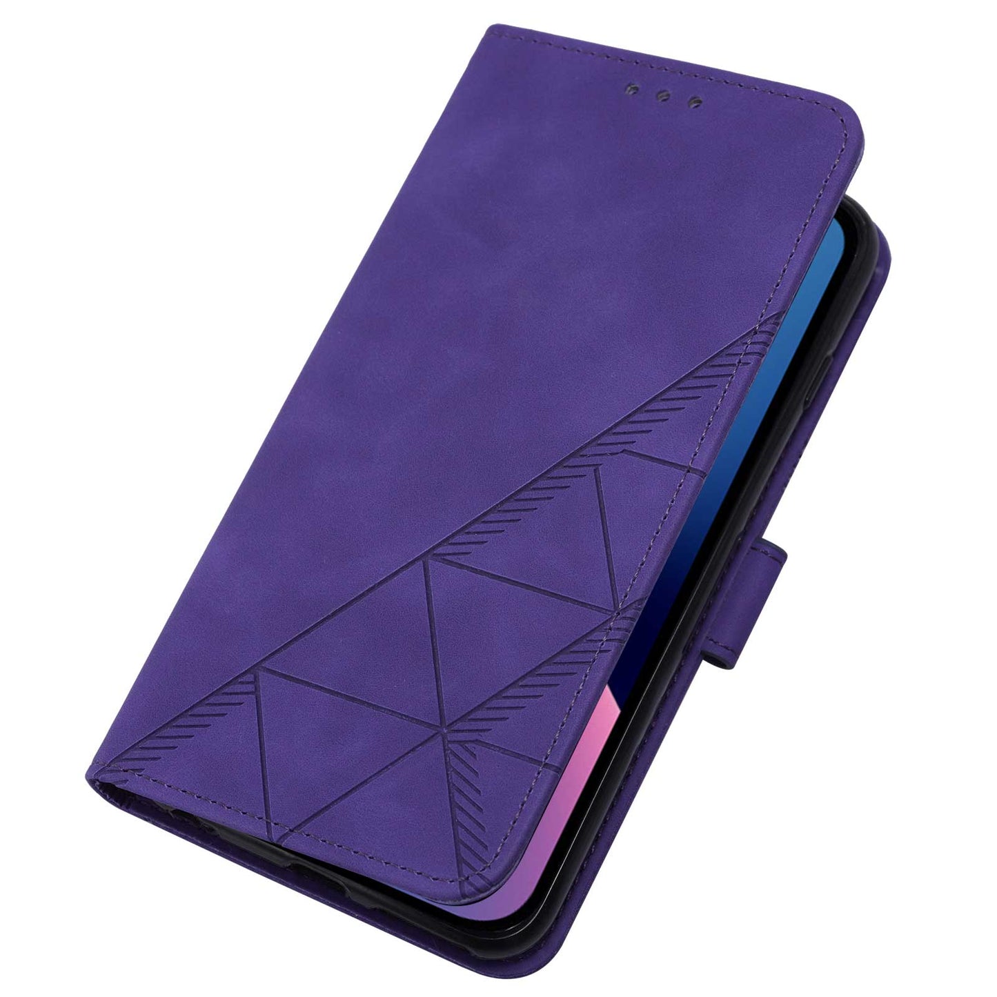 YB Imprinting Series-1 for iPhone 15 Pro Max PU Leather Phone Wallet Case Stand Imprinted Cover with Hand Strap