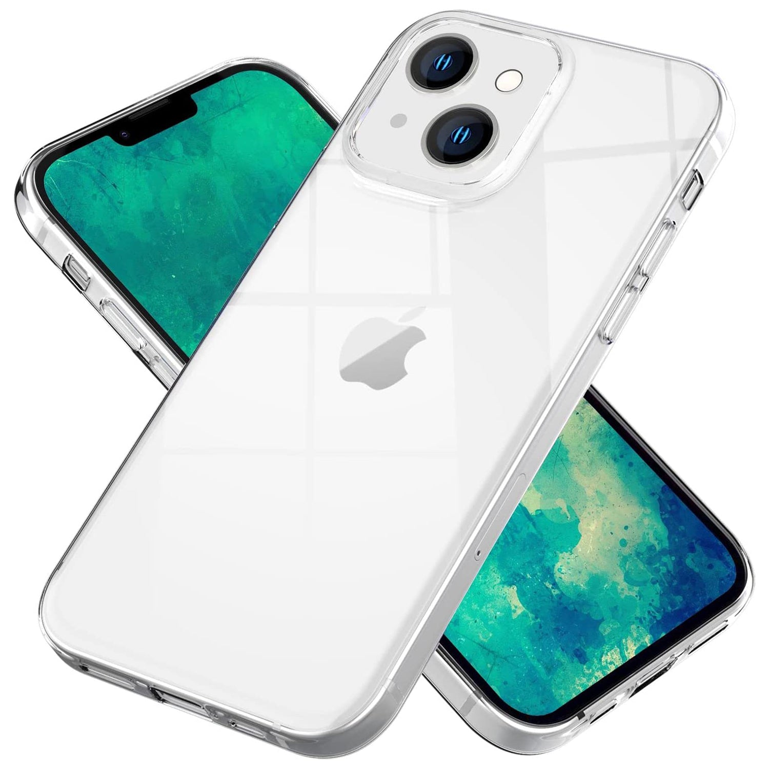 Anti-fingerprint Phone Cover for iPhone 15 Plus , Transparent Flexible TPU Phone Back Case