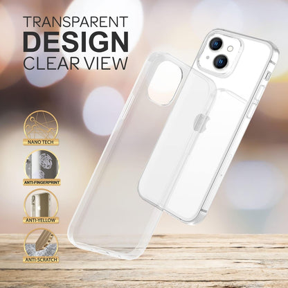 Anti-fingerprint Phone Cover for iPhone 15 Plus , Transparent Flexible TPU Phone Back Case