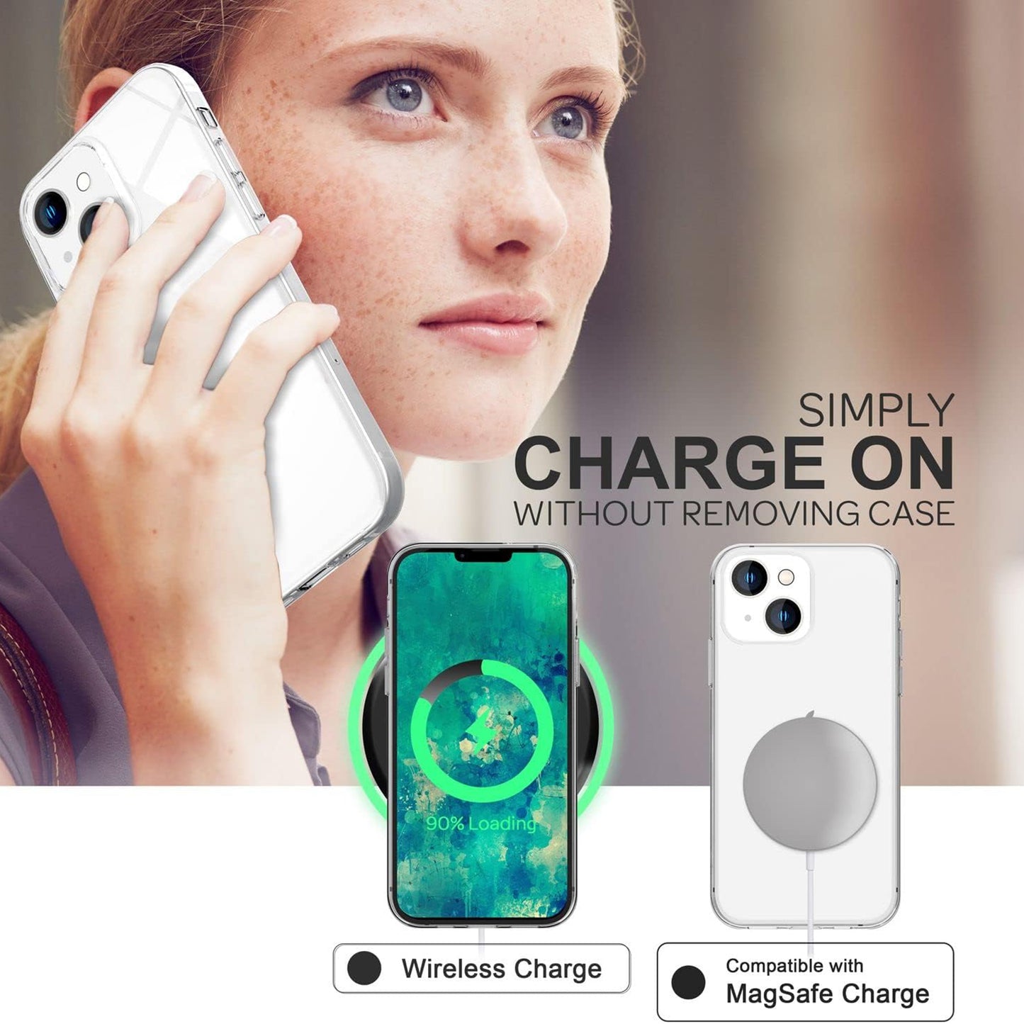 Anti-fingerprint Phone Cover for iPhone 15 Plus , Transparent Flexible TPU Phone Back Case