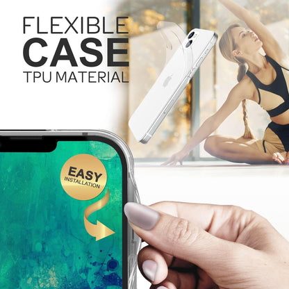 Anti-fingerprint Phone Cover for iPhone 15 Plus , Transparent Flexible TPU Phone Back Case