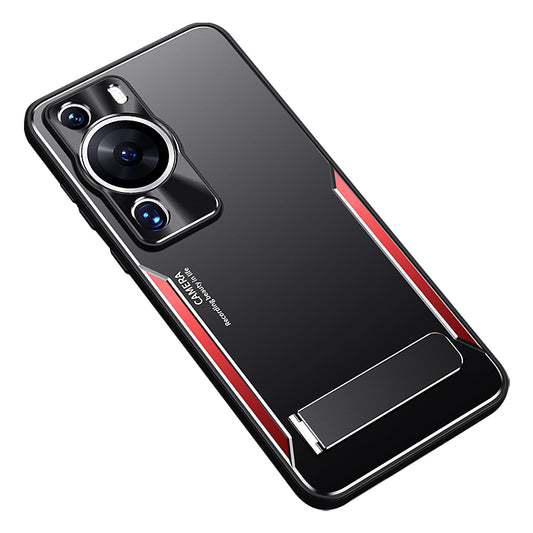 For Huawei P60 Pro Kickstand Phone Cover TPU + Aluminium Alloy Anti-drop Phone Case