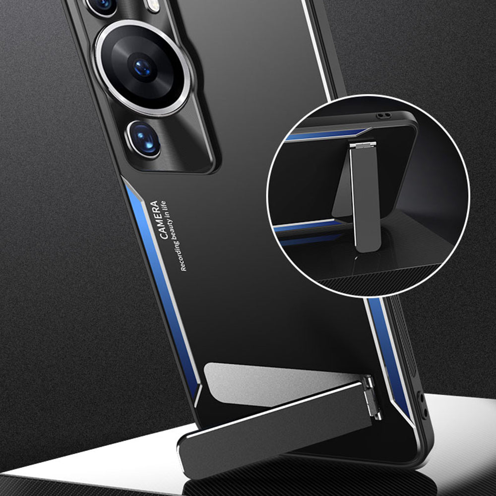 For Huawei P60 Pro Kickstand Phone Cover TPU + Aluminium Alloy Anti-drop Phone Case