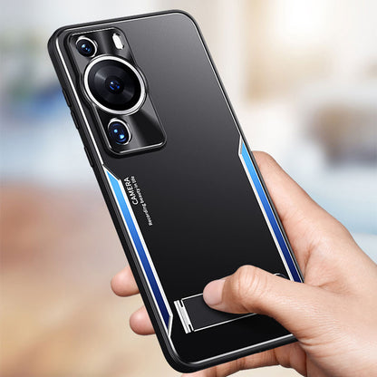 For Huawei P60 Pro Kickstand Phone Cover TPU + Aluminium Alloy Anti-drop Phone Case