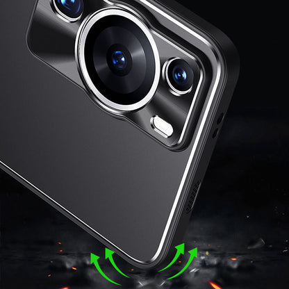 For Huawei P60 Pro Kickstand Phone Cover TPU + Aluminium Alloy Anti-drop Phone Case