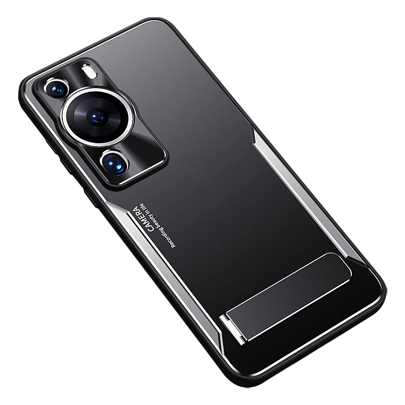 For Huawei P60 Pro Kickstand Phone Cover TPU + Aluminium Alloy Anti-drop Phone Case