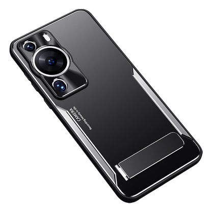 For Huawei P60 Pro Kickstand Phone Cover TPU + Aluminium Alloy Anti-drop Phone Case
