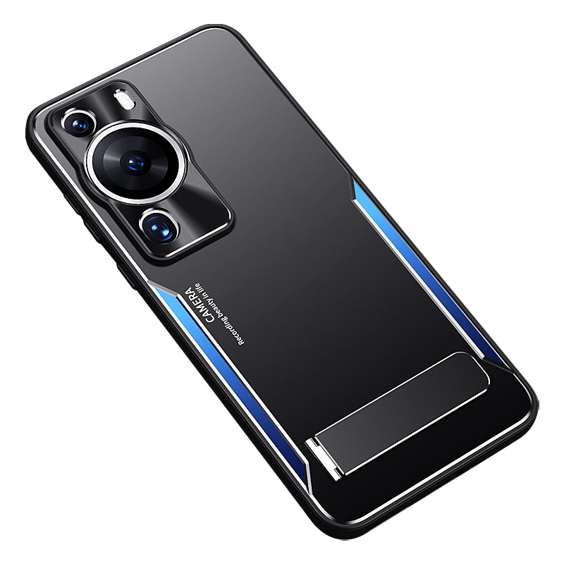 For Huawei P60 Pro Kickstand Phone Cover TPU + Aluminium Alloy Anti-drop Phone Case