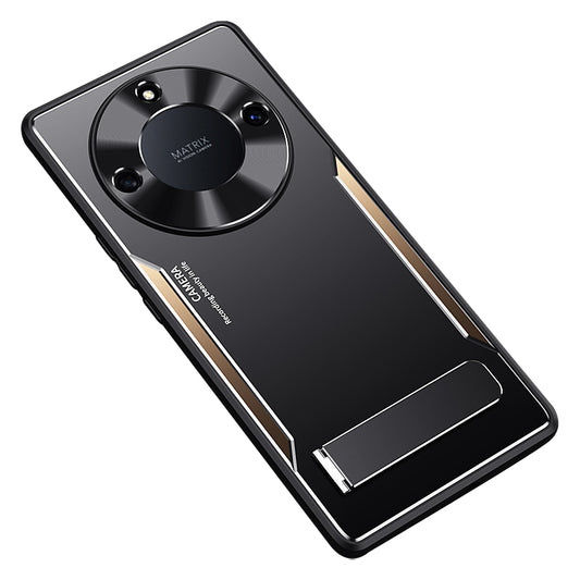For Honor X40 5G TPU + Aluminium Alloy Anti-drop Phone Case Kickstand Back Cover