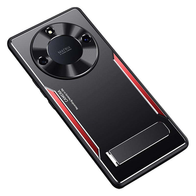 For Honor X40 5G TPU + Aluminium Alloy Anti-drop Phone Case Kickstand Back Cover