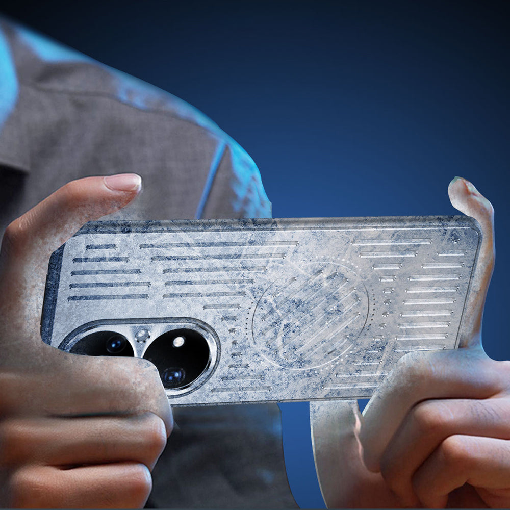 For Huawei P50 Pro 4G Magnetic Phone Case Hollow Heat Dissipation TPU + Aluminum Alloy Back Cover
