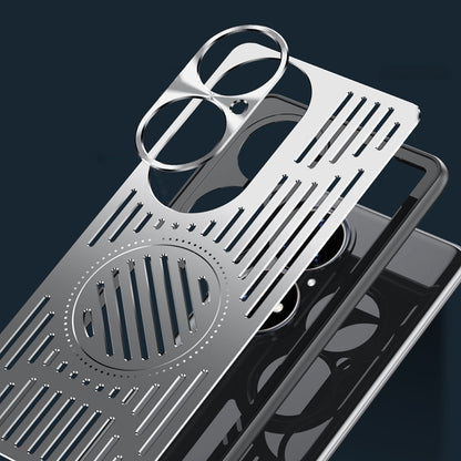 For Huawei P50 Pro 4G Magnetic Phone Case Hollow Heat Dissipation TPU + Aluminum Alloy Back Cover