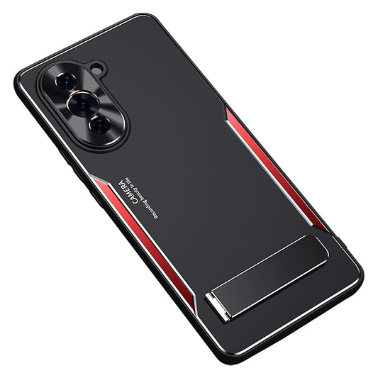 For Huawei nova 10 4G TPU + Aluminium Alloy Phone Case Anti-drop Back Cover with Kickstand