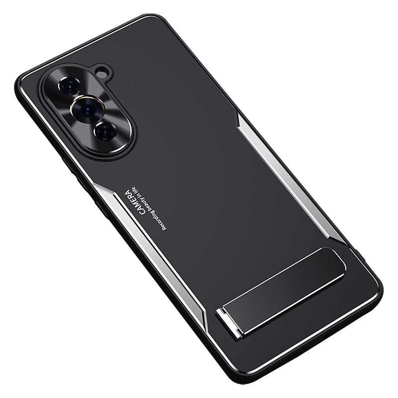 For Huawei nova 10 4G TPU + Aluminium Alloy Phone Case Anti-drop Back Cover with Kickstand