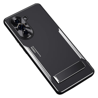 For Huawei nova 10 4G TPU + Aluminium Alloy Phone Case Anti-drop Back Cover with Kickstand