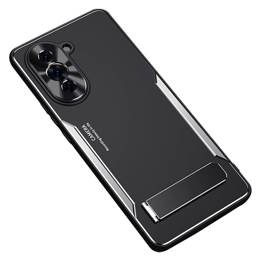 For Huawei nova 10 4G TPU + Aluminium Alloy Phone Case Anti-drop Back Cover with Kickstand