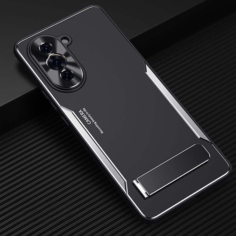 For Huawei nova 10 4G TPU + Aluminium Alloy Phone Case Anti-drop Back Cover with Kickstand