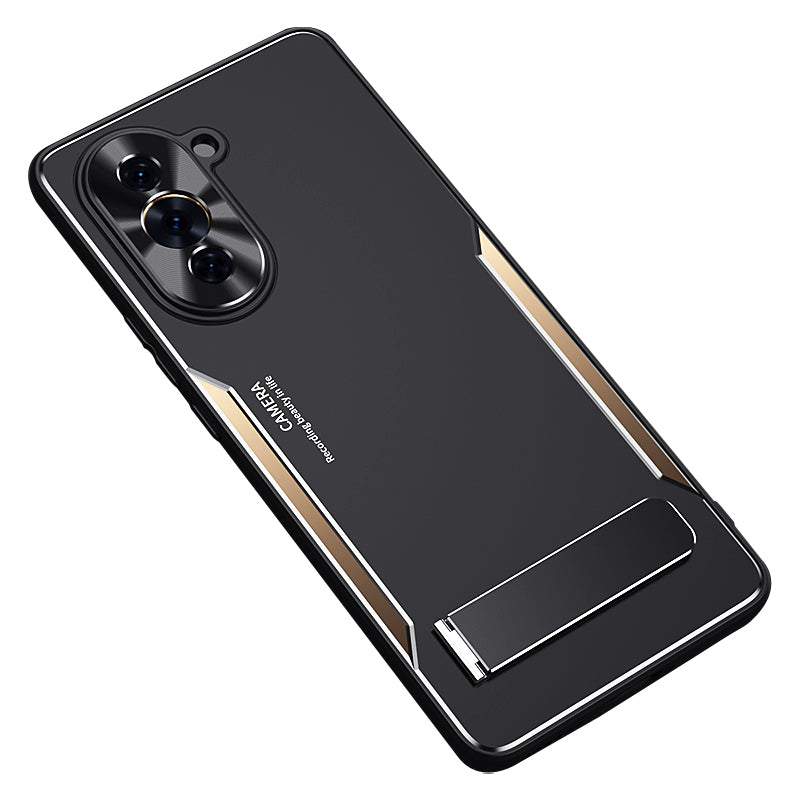 For Huawei nova 10 4G TPU + Aluminium Alloy Phone Case Anti-drop Back Cover with Kickstand