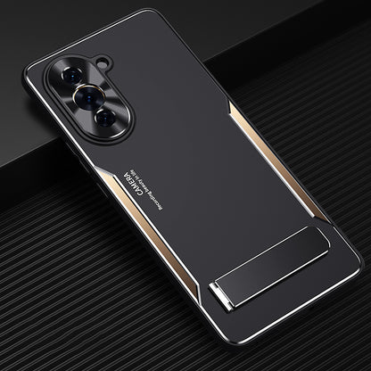 For Huawei nova 10 4G TPU + Aluminium Alloy Phone Case Anti-drop Back Cover with Kickstand