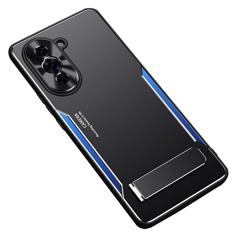 For Huawei nova 10 4G TPU + Aluminium Alloy Phone Case Anti-drop Back Cover with Kickstand