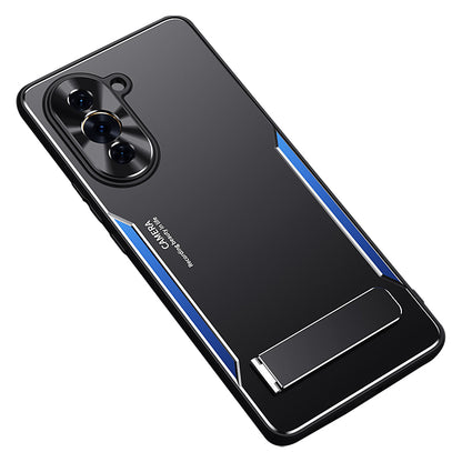 For Huawei nova 10 4G TPU + Aluminium Alloy Phone Case Anti-drop Back Cover with Kickstand