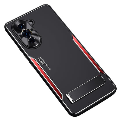 For Huawei nova 10 Pro 4G TPU+Aluminium Alloy Anti-fall Cover Folding Kickstand Phone Case