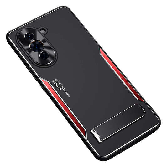 For Huawei nova 10 Pro 4G TPU+Aluminium Alloy Anti-fall Cover Folding Kickstand Phone Case