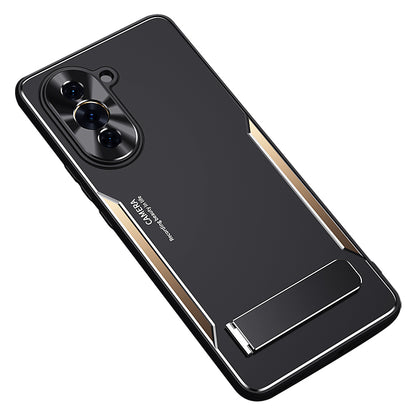 For Huawei nova 10 Pro 4G TPU+Aluminium Alloy Anti-fall Cover Folding Kickstand Phone Case