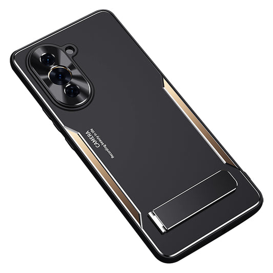 For Huawei nova 10 Pro 4G TPU+Aluminium Alloy Anti-fall Cover Folding Kickstand Phone Case