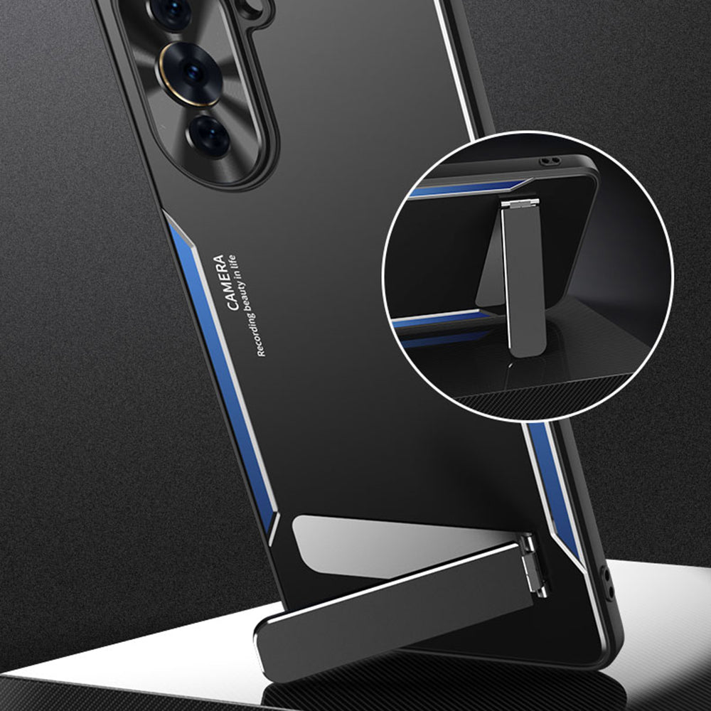 For Huawei nova 10 Pro 4G TPU+Aluminium Alloy Anti-fall Cover Folding Kickstand Phone Case