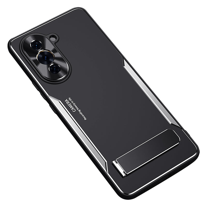 For Huawei nova 10 Pro 4G TPU+Aluminium Alloy Anti-fall Cover Folding Kickstand Phone Case