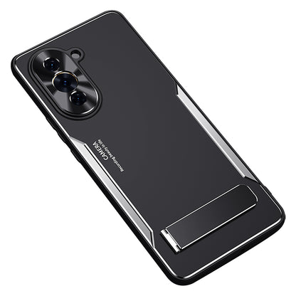 For Huawei nova 10 Pro 4G TPU+Aluminium Alloy Anti-fall Cover Folding Kickstand Phone Case
