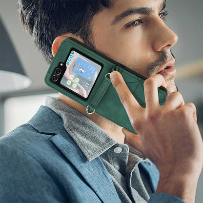 YB Imprinting Series-1 for Samsung Galaxy Z Flip5 5G PU Leather Phone Case Imprinted Phone Protective Cover