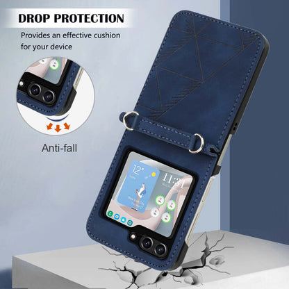 YB Imprinting Series-1 for Samsung Galaxy Z Flip5 5G PU Leather Phone Case Imprinted Phone Protective Cover