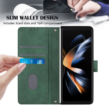 YB Imprinting Series-1 for Samsung Galaxy Z Fold5 5G Leather Phone Cover Wallet Stand Imprinted Case