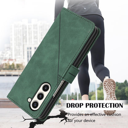 YB Imprinting Series-1 for Samsung Galaxy Z Fold5 5G Leather Phone Cover Wallet Stand Imprinted Case