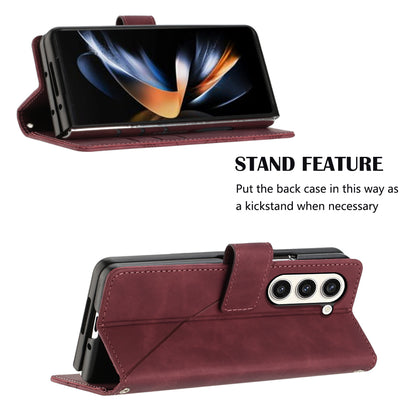 YB Imprinting Series-1 for Samsung Galaxy Z Fold5 5G Leather Phone Cover Wallet Stand Imprinted Case